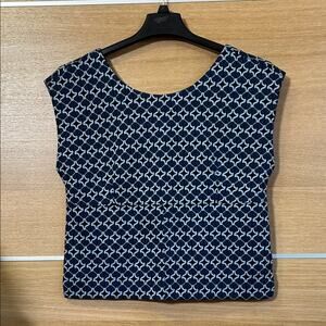 Maeve by Anthropologie women’s Sz L Patterned sleeveless zip up Tunic Top